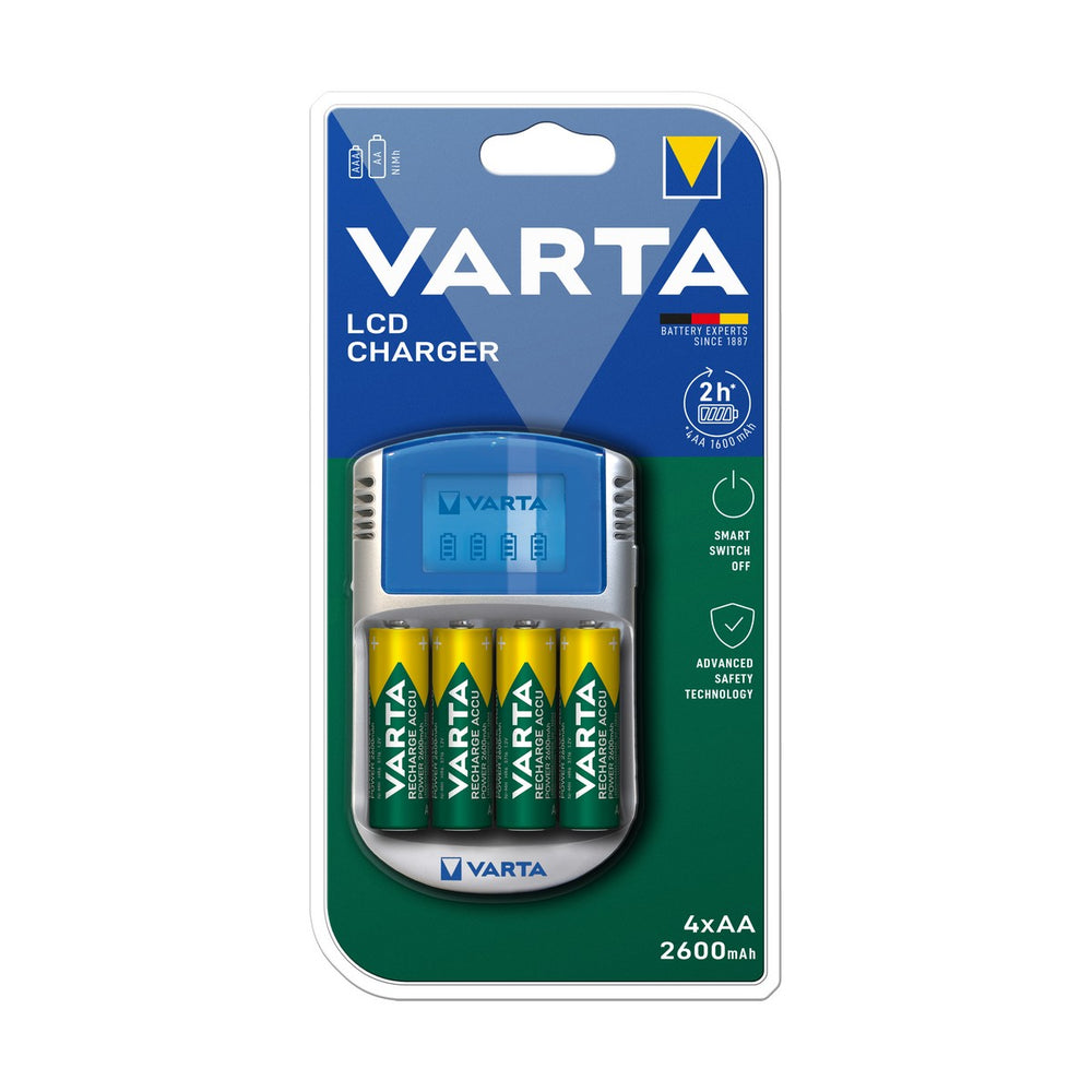 Oplader + genopladelige batterier Varta -POWERLCD