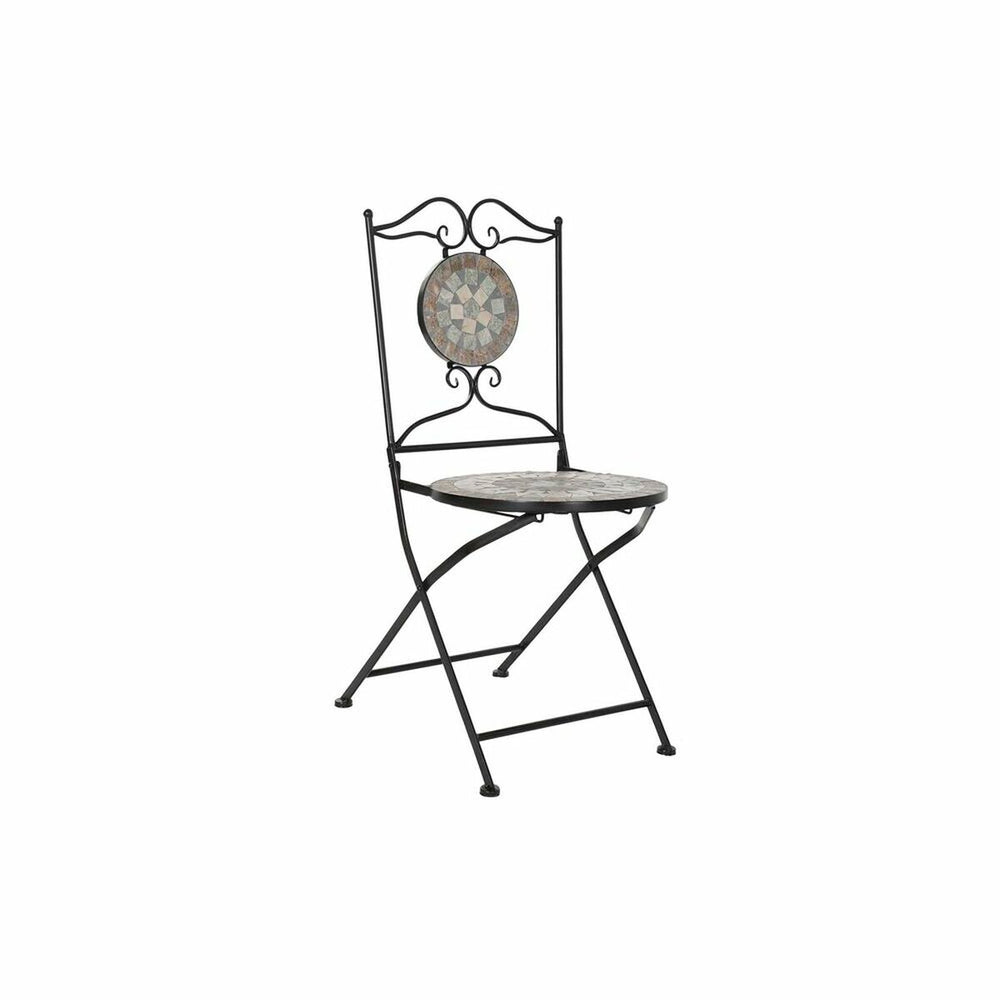 Vrtni stol DKD Home Decor Keramik Sort jern (42 x 50 x 90 cm)
