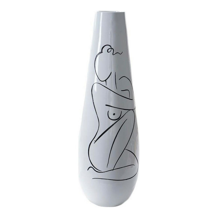 Vase DKD Home Decor Abstrakt Hvid Harpiks Moderne (31.5 x 31.5 x 95.5 cm)