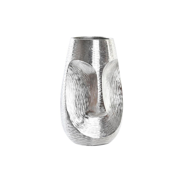 Vase DKD Home Decor Ansigt Sølvfarvet Aluminium Moderne (19 x 19 x 31 cm)