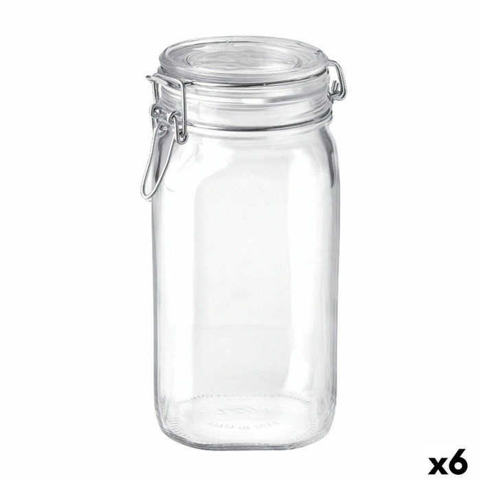 Mad Bevarelse Container Bormioli Rocco fido Gennemsigtig Glas (1,5 L) (6 enheder)